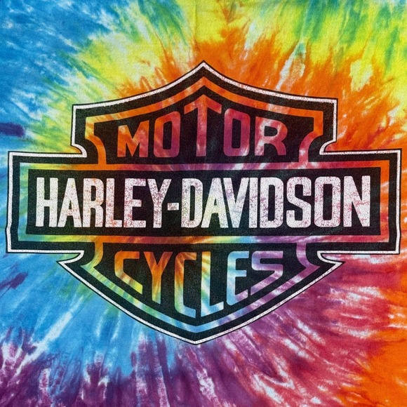 Harley Davidson Tie Dye Tank Top USA Single Stitch Houston Texas XXL - Picture 2 of 9